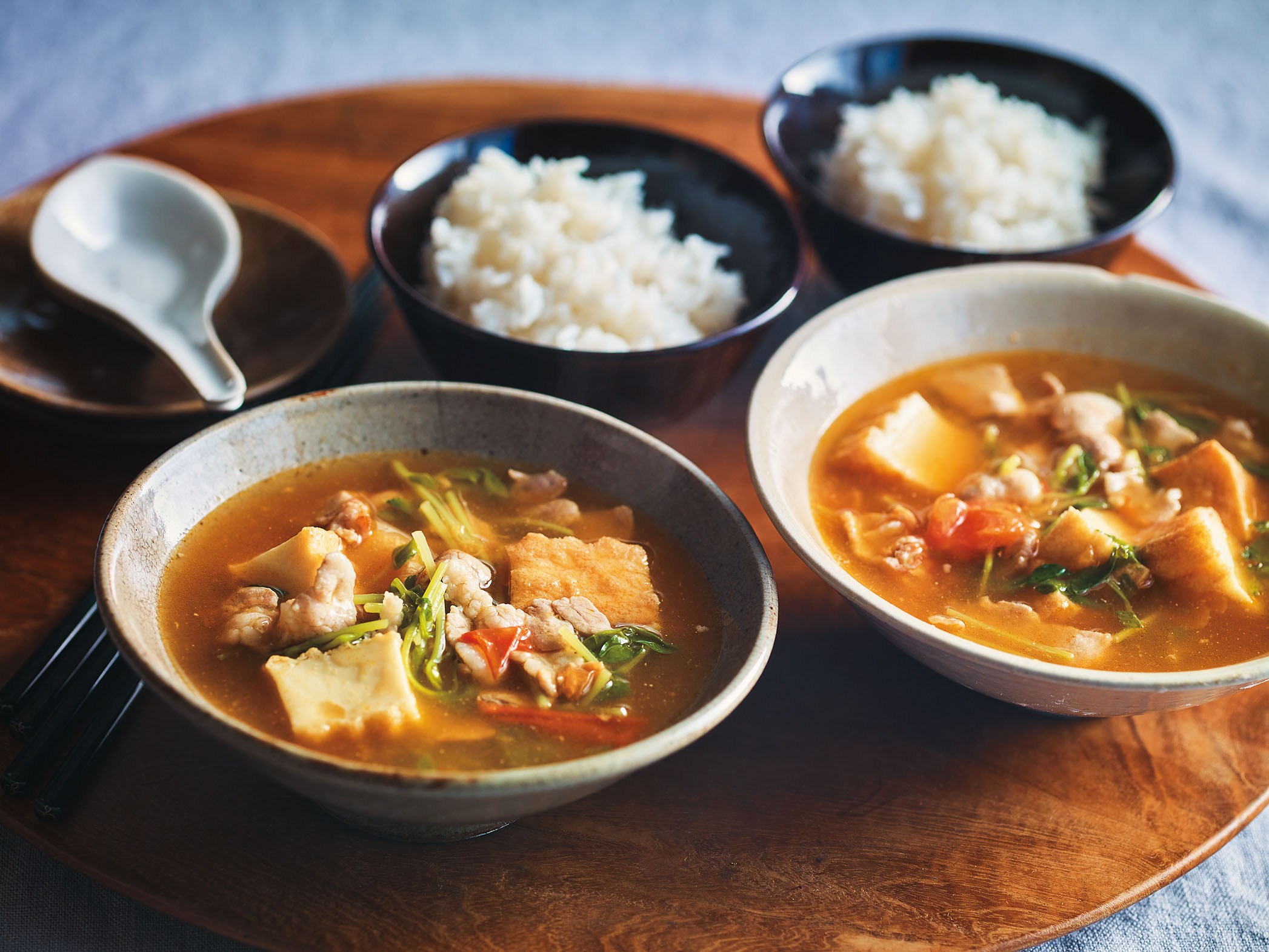 豚肉と豆苗の中国風スープの画像