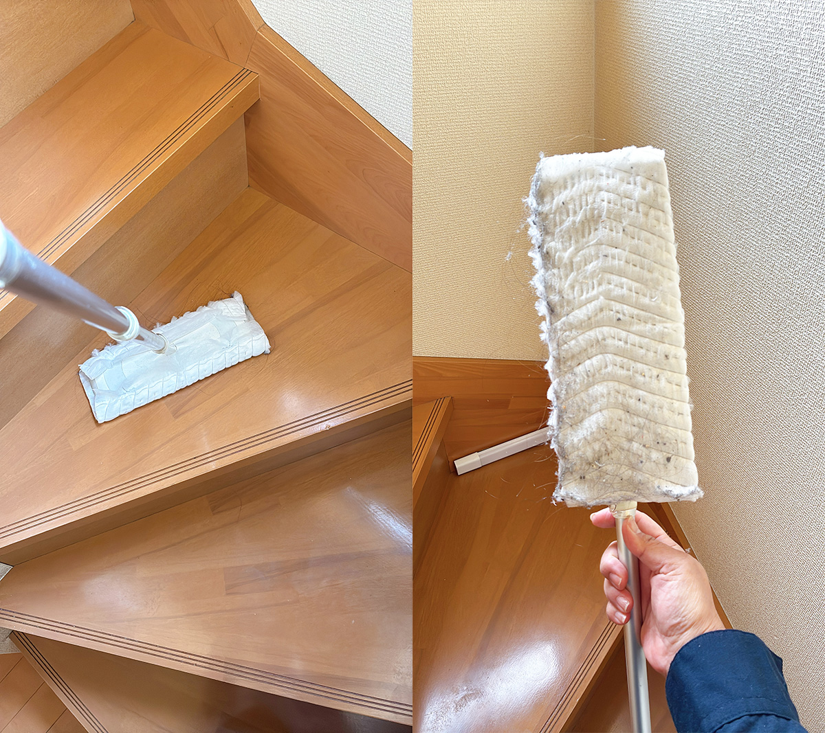 ほこりも髪の毛もしっかり取れる