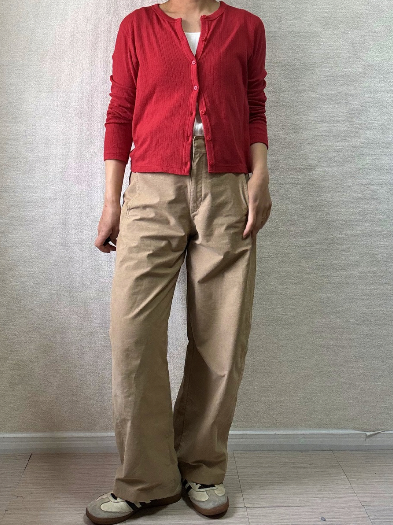 ジャージーバレルレッグパンツ