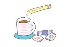 コーヒー、お菓子のイラスト