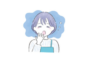 あくびをしている女性のイラスト