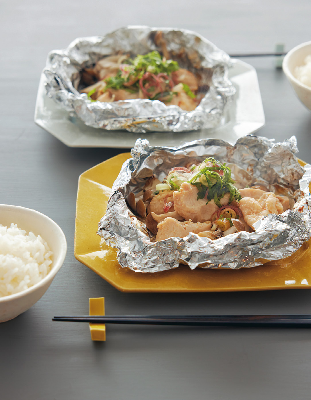 鶏肉ときのこのホイル焼き