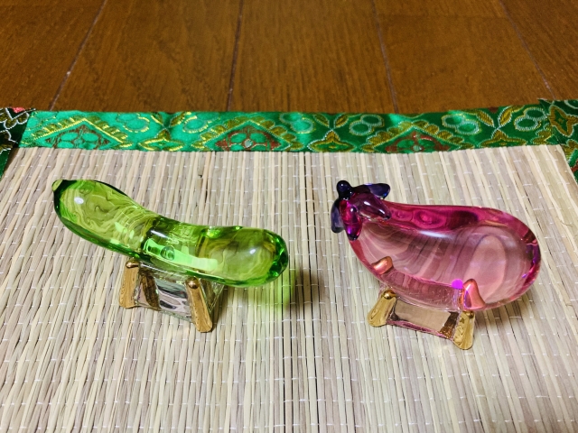 ガラス製の精霊馬・牛