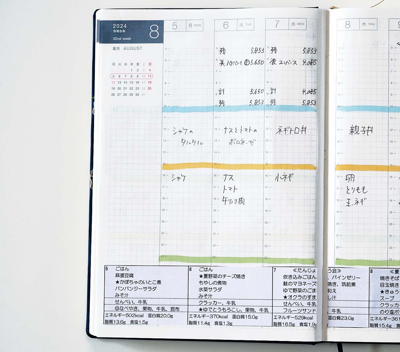 支出内容を管理している手帳