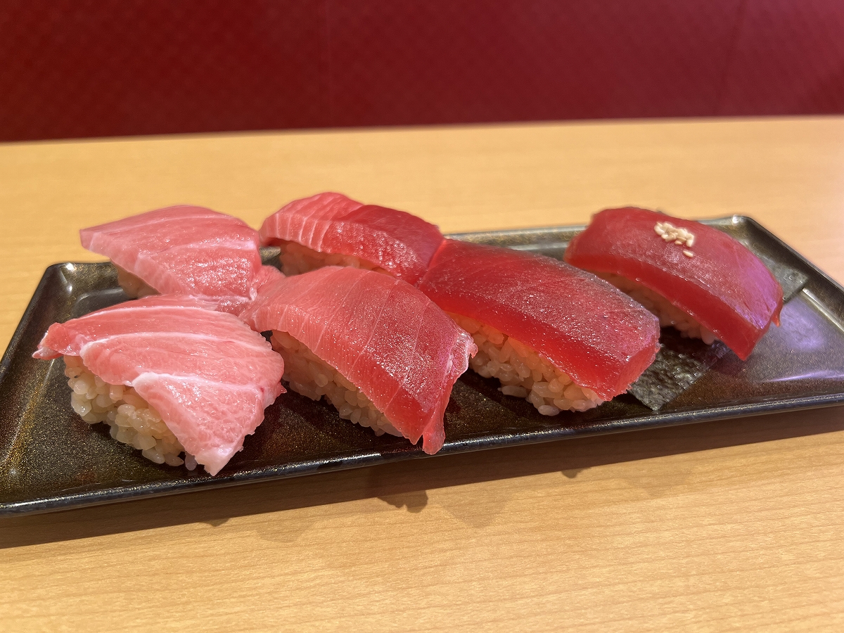 スシローの「厳選 天然本鮪とインド鮪味比べ」