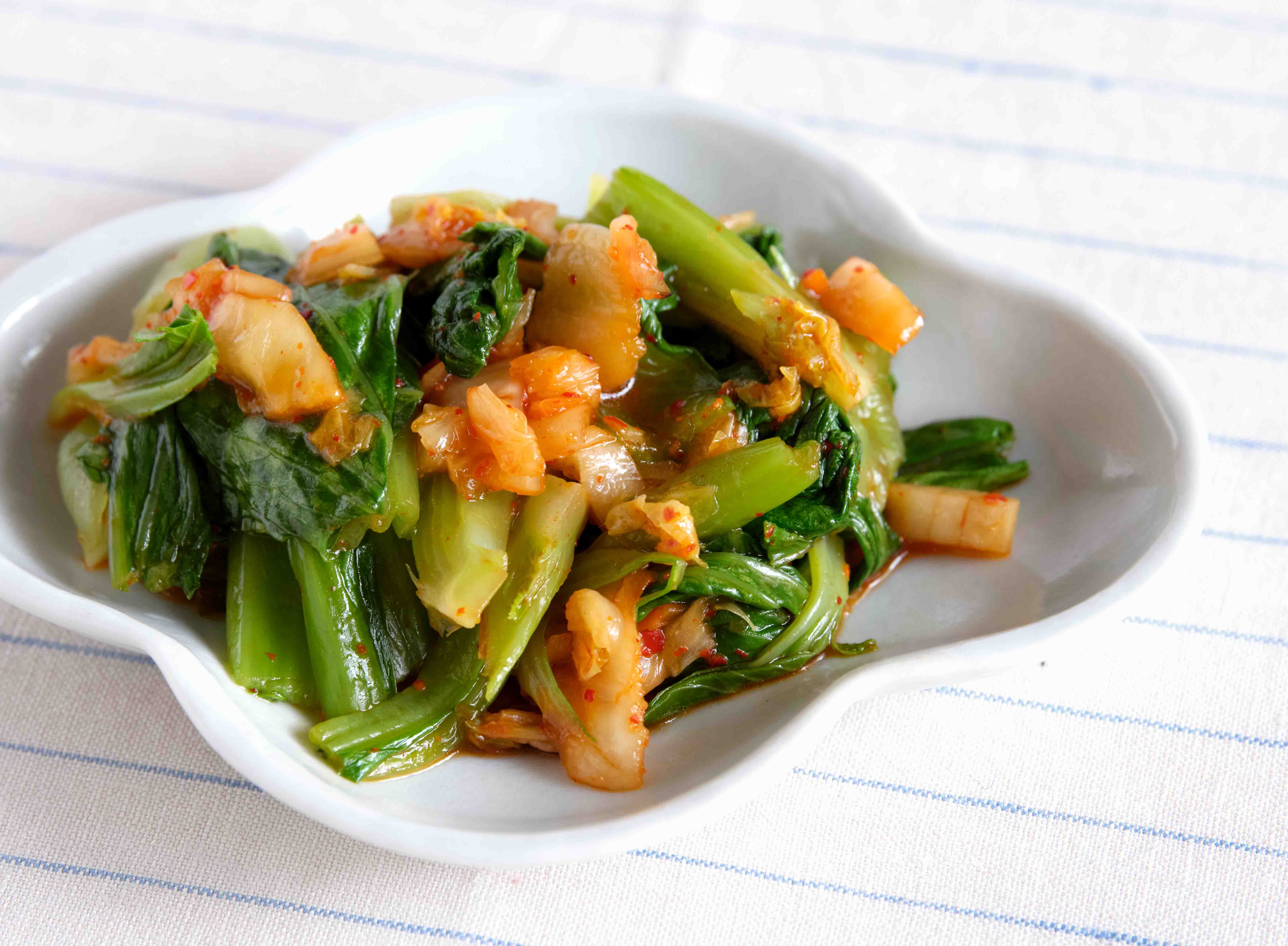 青梗菜のキムチあえ