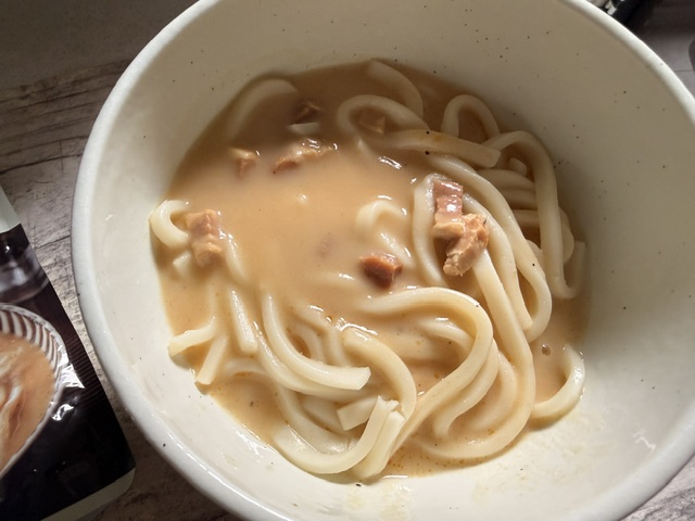 和風だしのカルボナーラスープ