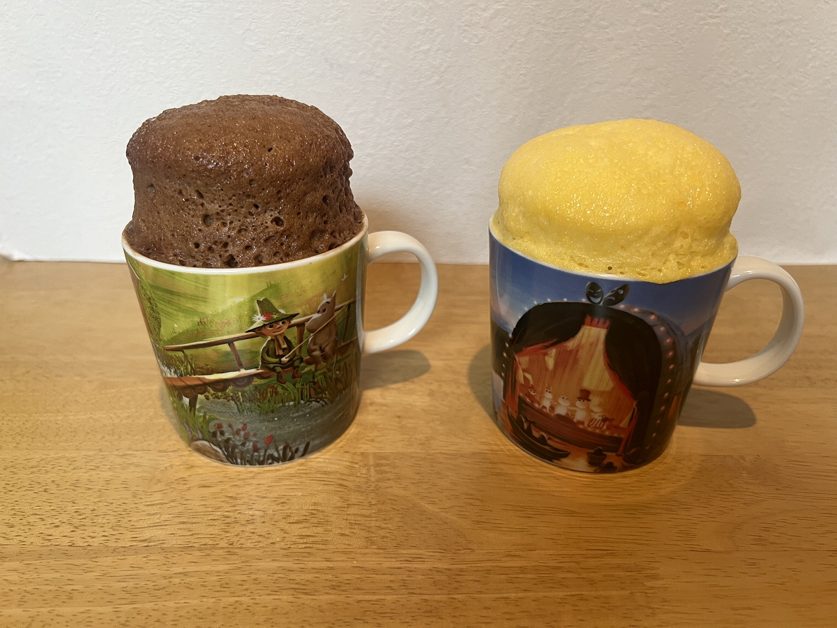 バニラとチョコのできあがりを並べた様子