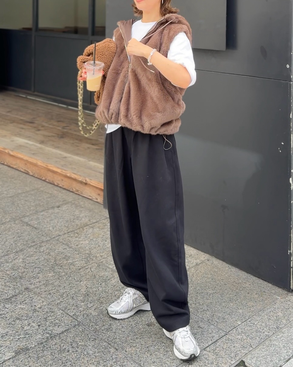 ブラッシュドジャージーワイドパンツ