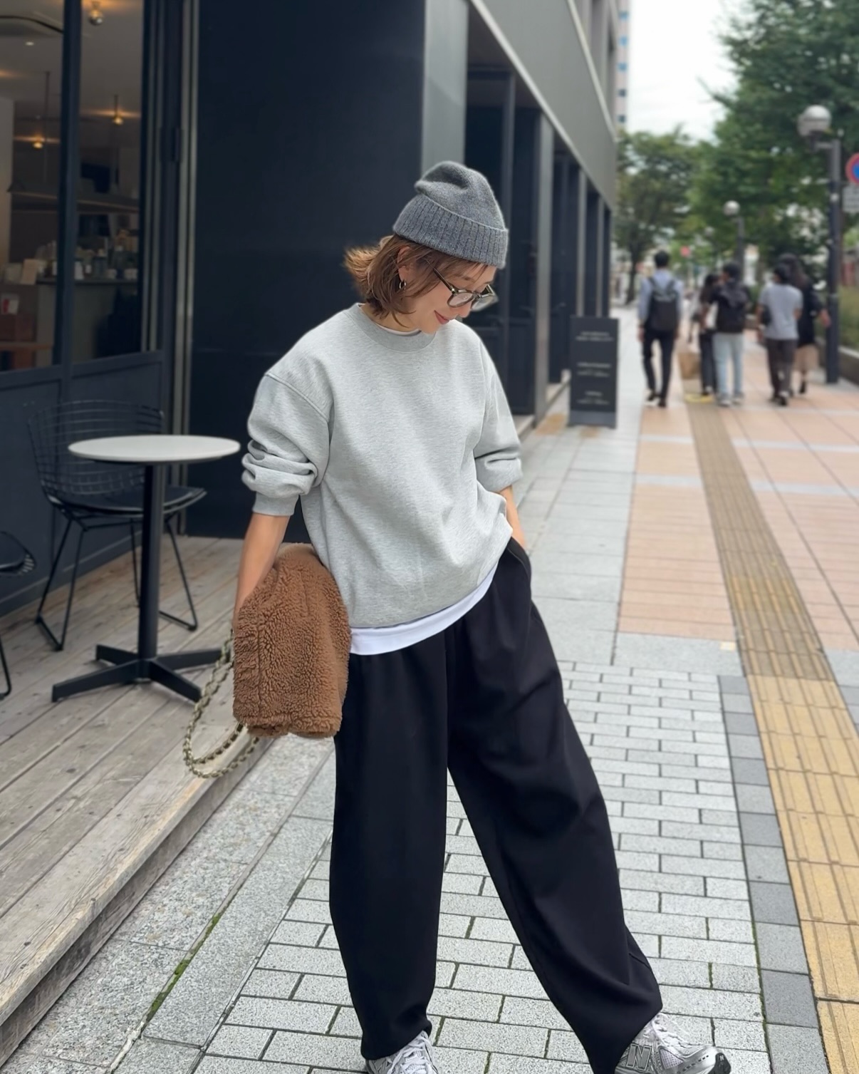 ブラッシュドジャージーワイドパンツ