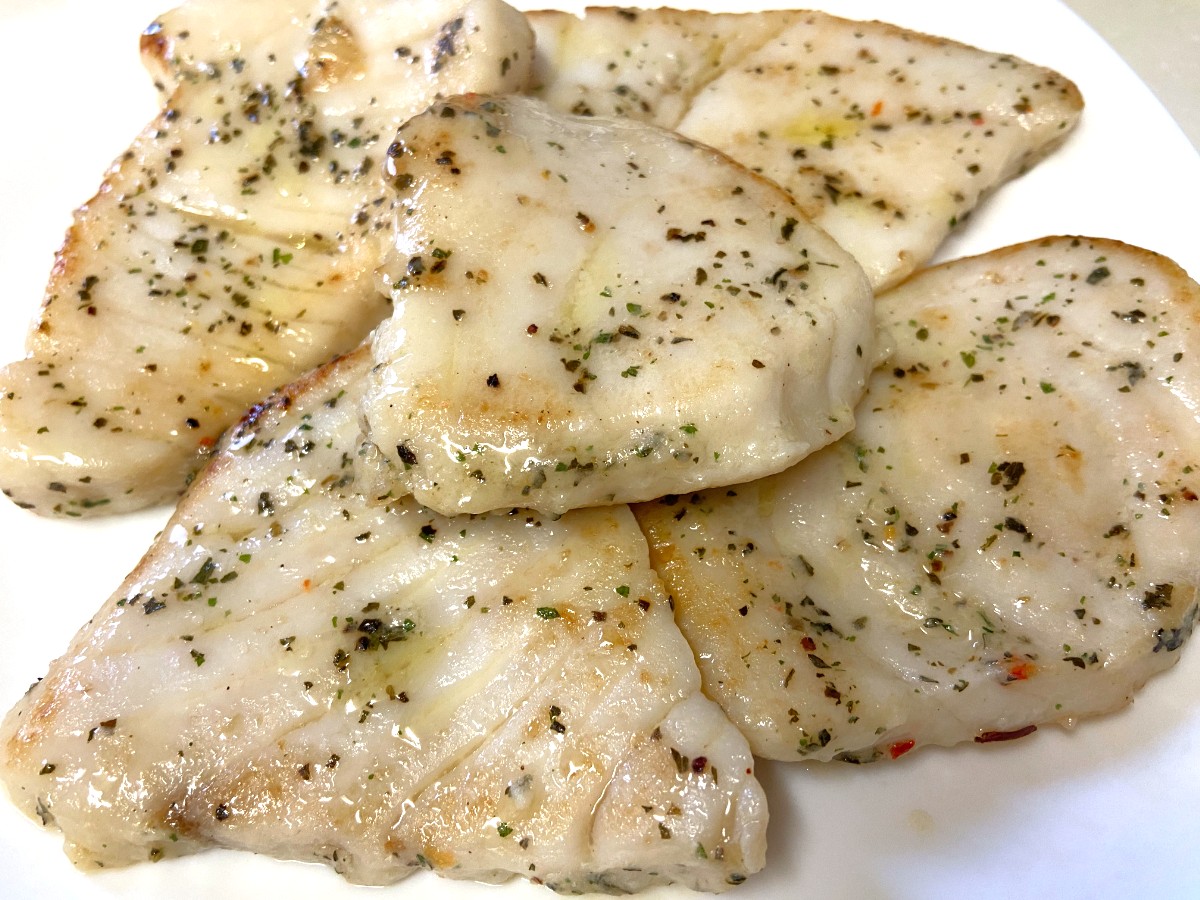 かじきバジル和えを焼いたところ