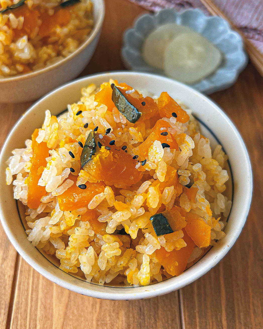 かぼちゃの塩バタ炊き込みご飯