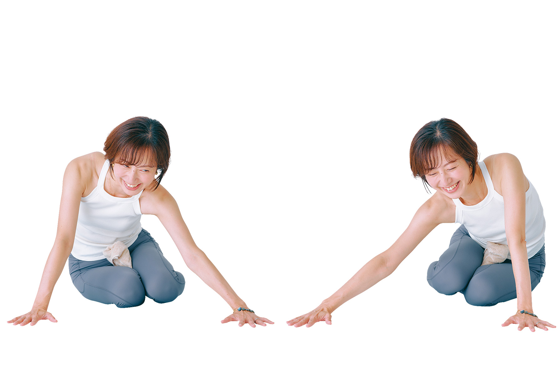 お尻を左右にスライドさせている様子
