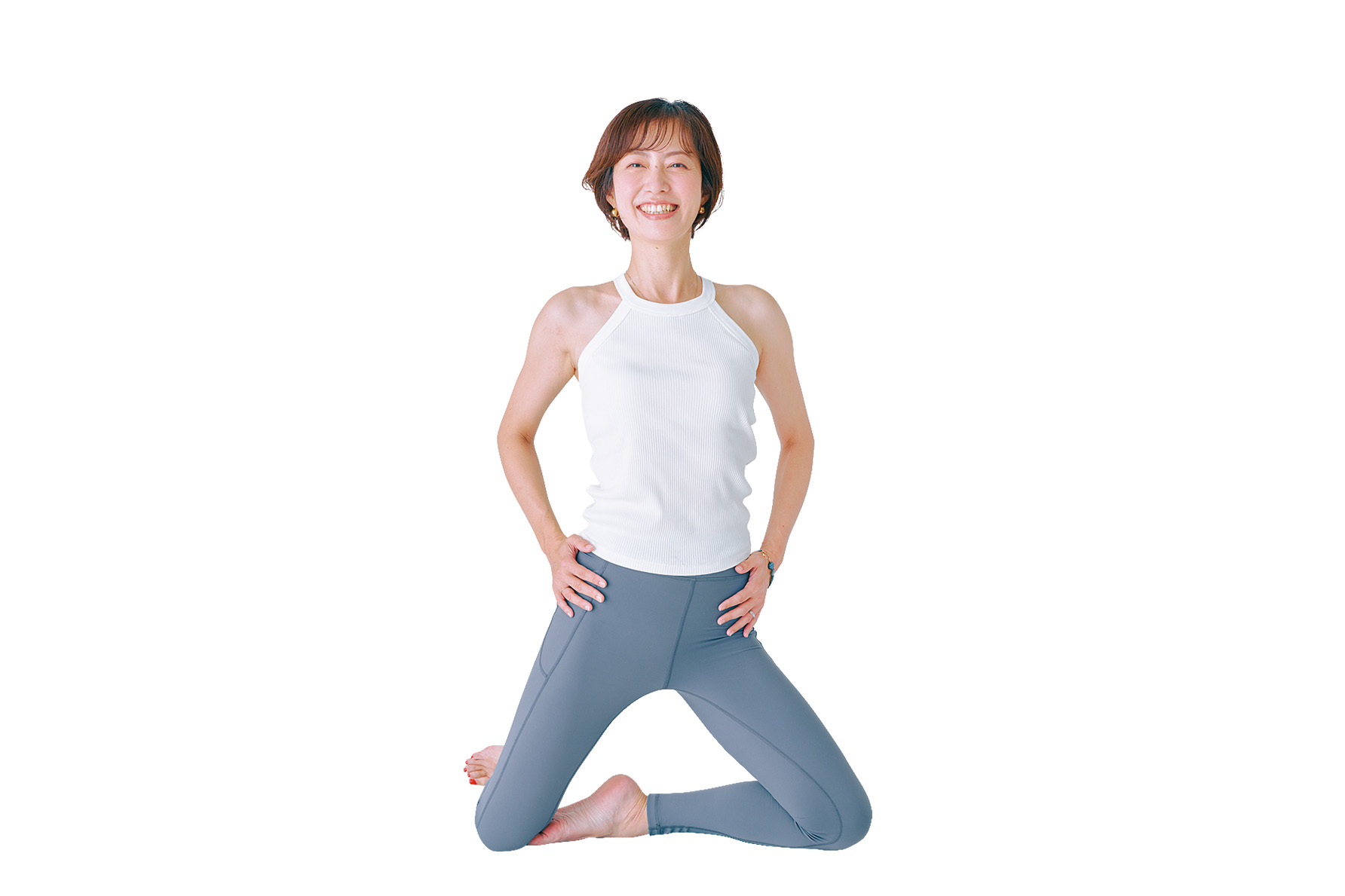 右足をひざにつけたまま、上下にバウンドしている様子