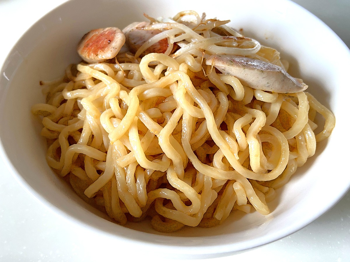 にんにくまぜそば完成