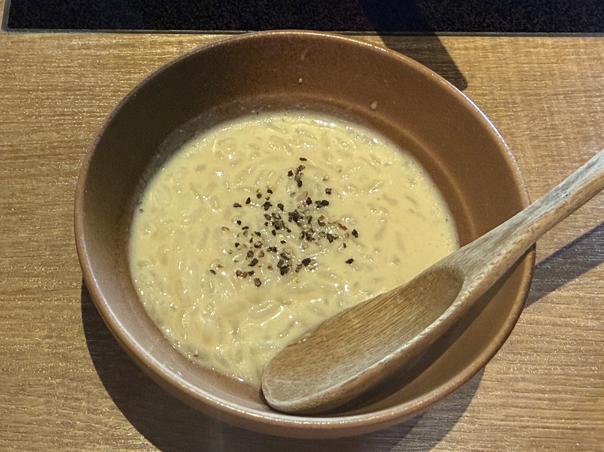 豆乳ポルチーニしゃぶしゃぶのだしで作ったリゾット