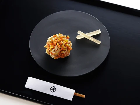 きんとん製『木犀花』(もくせいか)白餡金木犀入